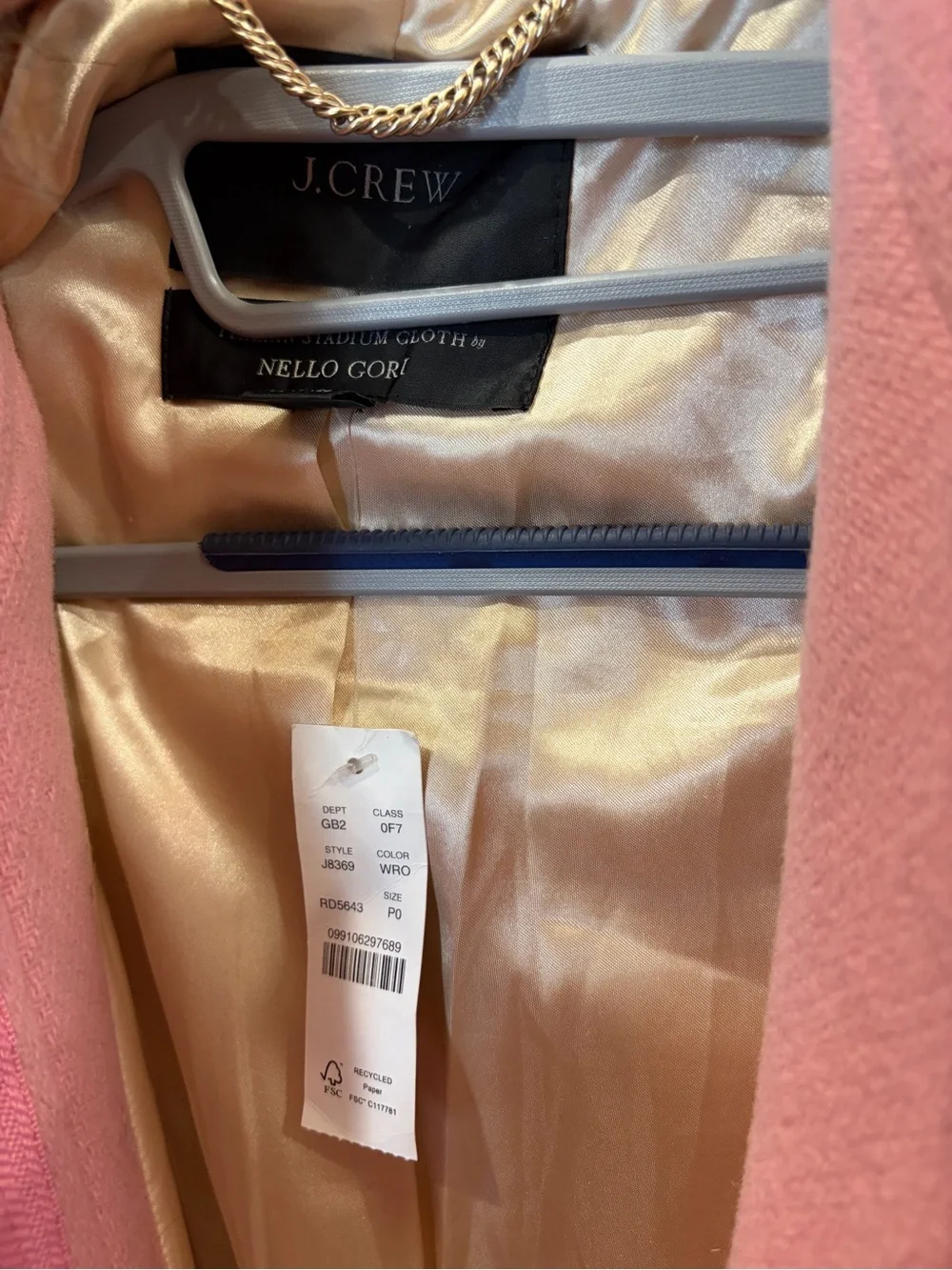 J. Crew Pink Wool Coat with Faux Fur Trim - Picture 7 of 7